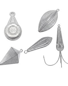 Chumbo Chumbada de Pesca Esportiva Pacote de 1 Kg Modelos Capela Carambola Garateia Medalha Torpedo.