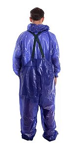 Conjunto Jardineira Com Jaqueta Cor Azul Tamanho M e G Com Capuz