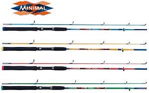 Vara Pesca Plusfish Minimal 1,68 Metros 17 Libras Para Molinete 2 Partes Fibra de Vidro Maciça Cores Sortidas