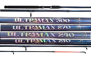 Vara Pesca Ultramax 2,10 2,40 2,70 3,00 Metros 2 Partes Fibra De Vidro Oca 30 Libras