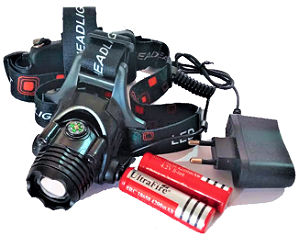 Lanterna Cabeça Tática c/ Sensor com Zoom TD147