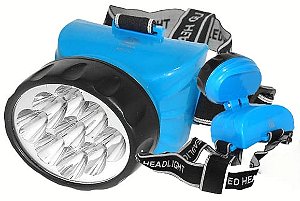 Lanterna de Cabeça Recarregável 12 Leds DP-722B