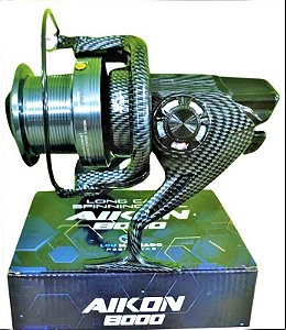 Molinete Para LGU Pesca Aikon 8000 Praia 8+1 Rolamentos Freio 12 Kg Carretel de Alumínio