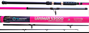 Vara De Pesca Larimar para Molinete Rosa Carbono 50 Libras (22Kg) de Resistencia 2,70 3,00 Metros