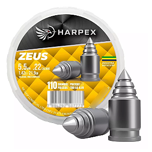 Chumbinho Pressão Harpex Zeus 5,5 Mm .22 P/ Carabina Premium 110 Unidades - Precisão