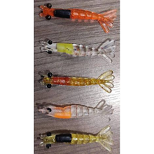 Isca Artificial Camarão Ovado 5,5 7,0 8,0 cm 5 Unidades Soft