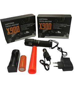 Lanterna Tática Profissional Luz Led Alta Luminosidade X900 Cor da lanterna Preto Cor da luz Branca