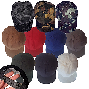 Boné Básico Adulto Infantil Verde Marrom Cáqui Camuflado / Azul Bege Verde Cáqui Preto Vermelho Cinza Escuro - Presilha Plástica