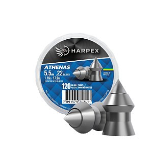 Chumbinho Harpex Athenas para Carabina Pressão 5,5 mm .22 120 Unidades - Precisão