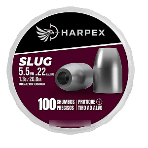 Chumbinhos Harpex Slug 5.5mm 1,3g Carabina Pontiagudo 100 Unidades Em Alta Precisão