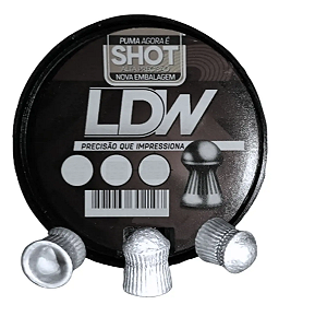 Chumbinhos LDW Diabolo Shot 4,5mm (.177) 200 Unidades 0,420g Alta Precisão