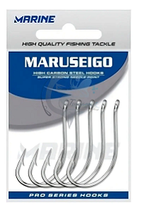 Anzol Maruseigo Cartelado Nickel Nº8 12 16 18 20 28 30 Com 10/25/50 unidades Marine Sports