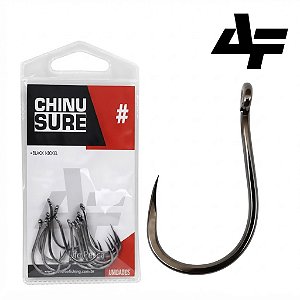 Anzol Para Pesca AF Chinu Sure BlackNickel Sem Farpinha 5 Cartelas