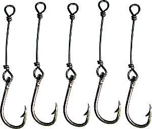 Anzol Encastoado Para Pesca Fio de Aço Maruseigo Com Medidas Nº16 18 20 22 Black
