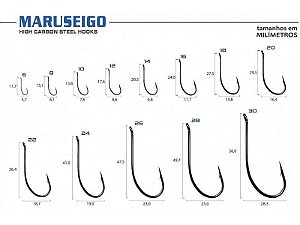 ANZOL MAC MARUSEIGO BLACK 5 CARTELAS Nº10 14 12 16 18