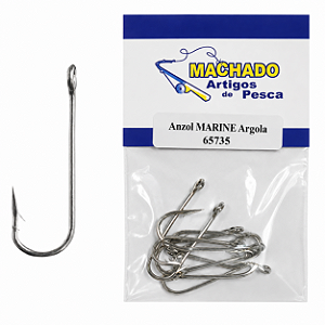 Anzol Para Pesca Mac 65735 ARGOLA 5 Cartelas Diversos Tamanhos Nº9 10 11 12 13 14 15 Nickel