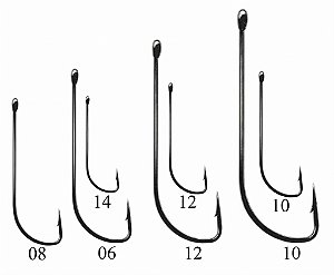 Anzol Para Pesca MS 260H Nickel Com Diversas Medidas Nº10 12 14 com 50 Unidades