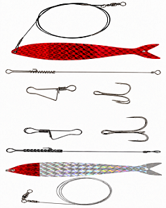 Kit Isca Artificial Atrativo Espada 13cm Vermelho Prata/Vermelho