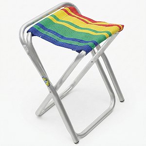 Banqueta Para Pesca Camping de Aluminio Reforçada Sem Encosto Dobrável