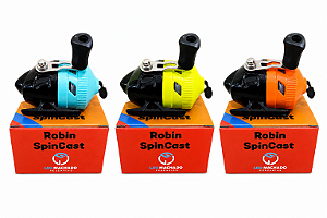 Carretilha Spincast C/Variação De Cores Yellow Blue Orange 3.4:1