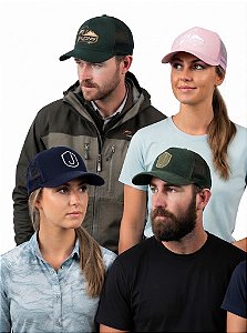 Boné Trucker Tela Anzol ou Fhishing Adulto Para Pesqueiros de Diversas Cores Rosa Verde Militar Preto