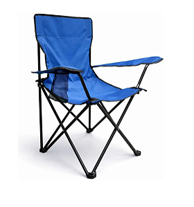 Cadeira Dobrável Com Cor Azul Resistente Com Bolsa Porta Copos Camping