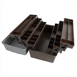 Caixa Maleta Organizadora Pesca Emifran Preto C/6 Bandejas 44x24cm 36 Divisorias nas Bandejas
