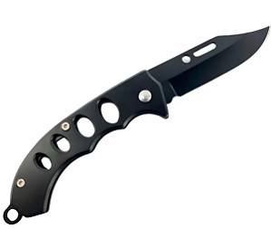 Canivete Xingu Cabo Metal XV3577 16cm Lamina Aço Inox Lisa Afiado Preto