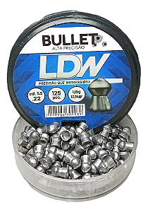 Chumbinho LDW Bullet 5.5mm Alta Precisão que Impressiona Perfuração Ponta Redonda 125 Unidades