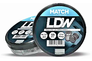 Chumbinho LDW Match Carabina Espingarda 5.5mm (.22) Alta Precisão 1,15g Presão 125 Unidades