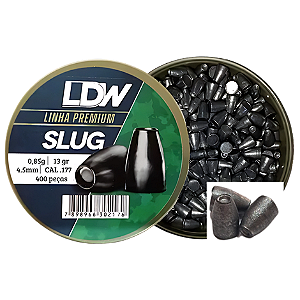 Chumbinho LDW Slug Linha Premium 4.5mm (.177) 0,85g Alta Perfuração 400 peças