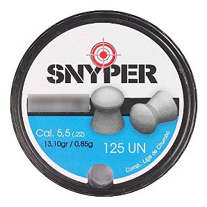 Chumbinho Snyper Diabolô Carabina Alta Pressão 5.5mm (.22) 0,85g C/125 Unidades Alto Impacto