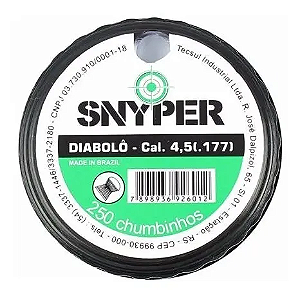 Chumbinho Snyper Diabolô Carabina Alta Impacto 4.5mm (.177) 0,50g C/250 Unidades Alta Pressão