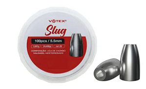 Chumbinho Votex Slug em Alta Destruição Perfurante 5.5mm (Cal 22) Alta Precisão C/100 Unidades