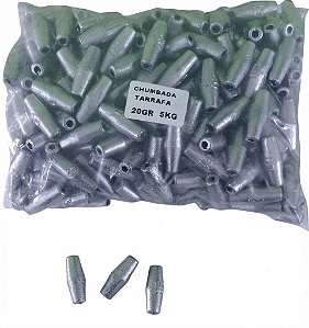Chumbo Chumbada Tarrafa de 20gr Modelo Oliva/Palito Para Chicote 5kg Para Rede de Pesca