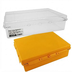Estojo Caixa Organizadora Emifran C/Vedação EN490 Transparente ou Amarelo 20cm contra água, poeira e impactos.