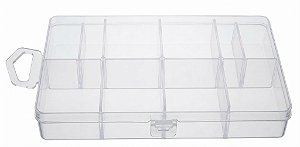Estojo Maleta Organizadora Emifran Mini Transparente 8 Divisões EP190 Perfeita P/iscas, chumbadas, anzóis, miçangas etc.