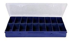 Estojo Maleta Organizadora HI Para Pesca 35X22cm Azul 18 Divisórias em Polipropileno Para Pescadores