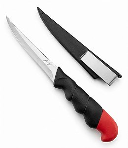 Faca Xingu Flutuante Para Pesca 26,5cm Lamina Afiada Aço inox Lisa 5" XY2605 Cabo de Borracha