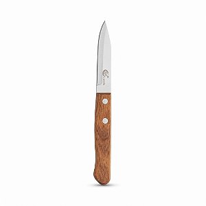 Faca de Cozinha Lamina Lisa Afiada 17cm 3" Polegadas Cabo de Madeira Caixa C/12 Unidades