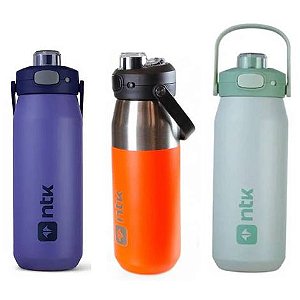 Garrafa Térmica Isomax NTK 750ML Azul, Laranja e Verde Manter suas Bebidas na Temperatura ideal por muito mais Tempo