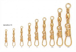 Girador Com Snap Chapinha Gold de Alta qualidade Diversos Tamanhos Nº1 3 5 1/0 3/0 Caixa Com 100 Unidades