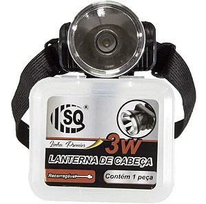 Lanterna de Cabeça SQ3810 1DEM 3W Recarregável Luz Forte Para Caça, Pesca, Camping