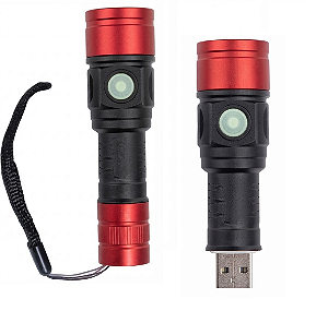 Lanterna Tatica Zhang Modelo USB 912 C/Zoom Foco e Clareza Ideal Para Pesca, Caça, Camping
