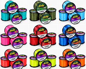 Linha Araty 100gr 1/4LB Diversas Medidas e Cores C/5 Und Best Cast, Army, Red Spider Ultra