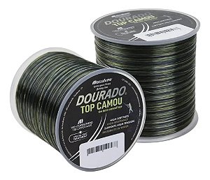 Linha Araty Mono Dourado Top Camou 100g 1/4LB C/5 Und Medidas 0,35 0,40 Camuflada Para Pesca