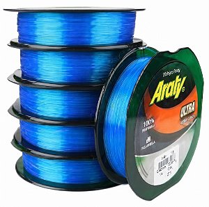 Linha Para Pesca Araty 120m Ultra Azul Royal 0.60mm C/10 Unidades elasticidade controlada e alta durabilidade