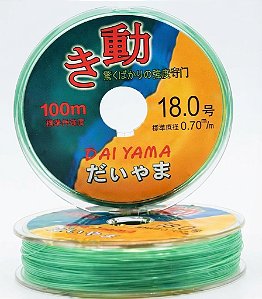 Linha Para Pesca Daiyama 100M em Naylon Verde Claro de DIversas Medidas 0,31 0,37 0,43 0,47 0,52 0,62