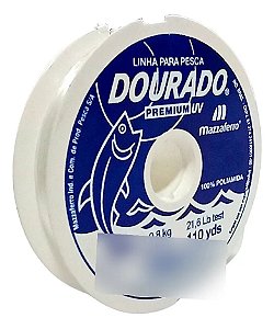 Linha Para Pesca Dourado Encartelado 100M Branco Diversas Medidas 0.20 0.25 0.30 0.35 0.40 0.45 0.50 0.60 0.70 0.80 0.90 1.00mm