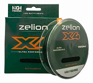 Linha Para Pesca Mult. 4X HG Zelion 150M Dark Green Diversas Medidas 0,16 0,20 0,23 0,28 0,32 0,37 0,43 0,48